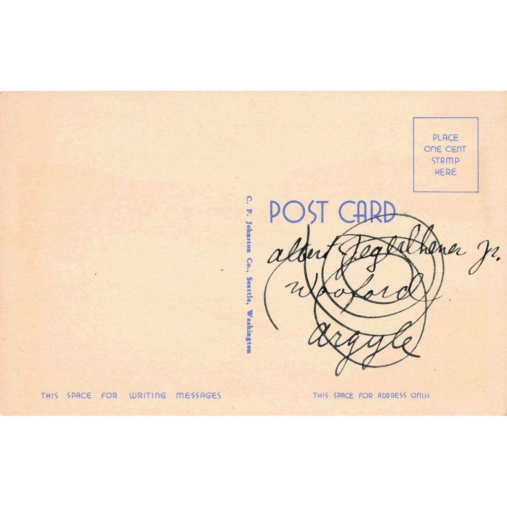 Vtg Grand Coulee Dam Washington Linen Postcard 640 CP Johnston Seattle - Picture 2 of 2